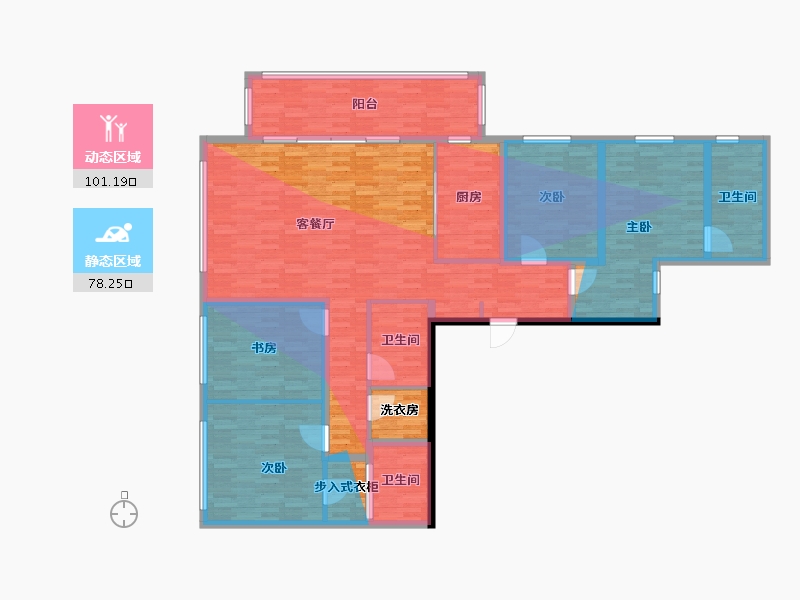 湖南省-长沙市-运达中央广场-三期-210.40-户型库-动静分区