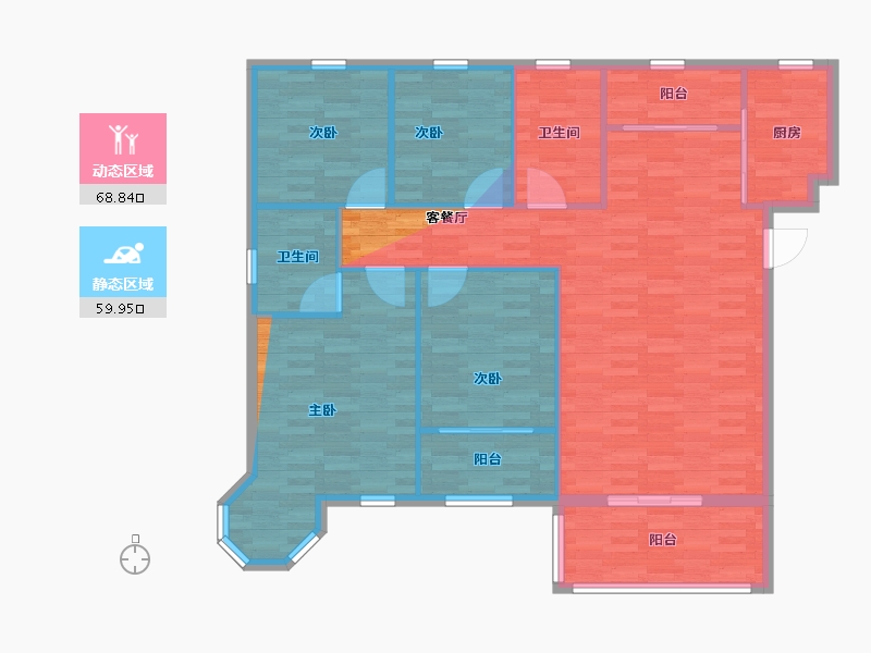 江西省-上饶市-龙华世纪城-110.92-户型库-动静分区