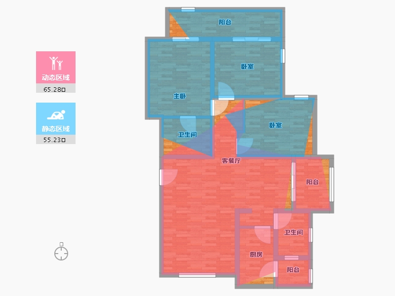 江苏省-南京市-浦东花园-96.00-户型库-动静分区