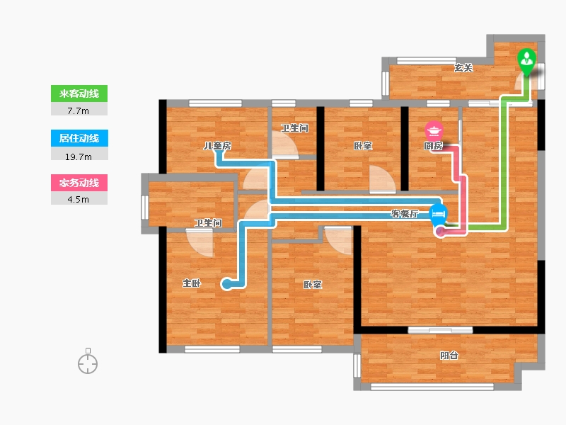 福建省-泉州市-美的云印江山-105.03-户型库-动静线