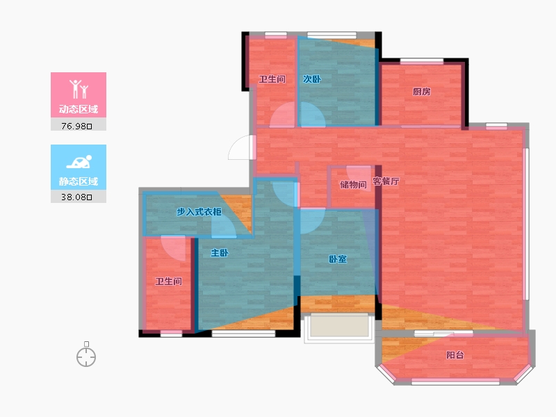 浙江省-宁波市-轨交缦岛-111.86-户型库-动静分区