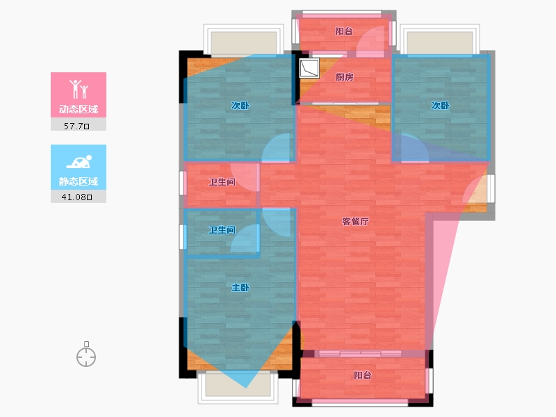 广西壮族自治区-梧州市-塘步东海花园-92.00-户型库-动静分区