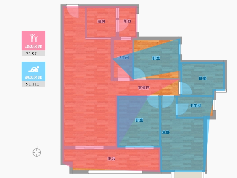 广西壮族自治区-玉林市-宽华城豪门御景-110.64-户型库-动静分区