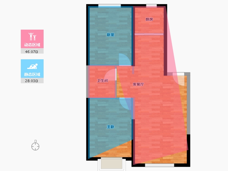 内蒙古自治区-鄂尔多斯市-吉泰佳苑-72.21-户型库-动静分区