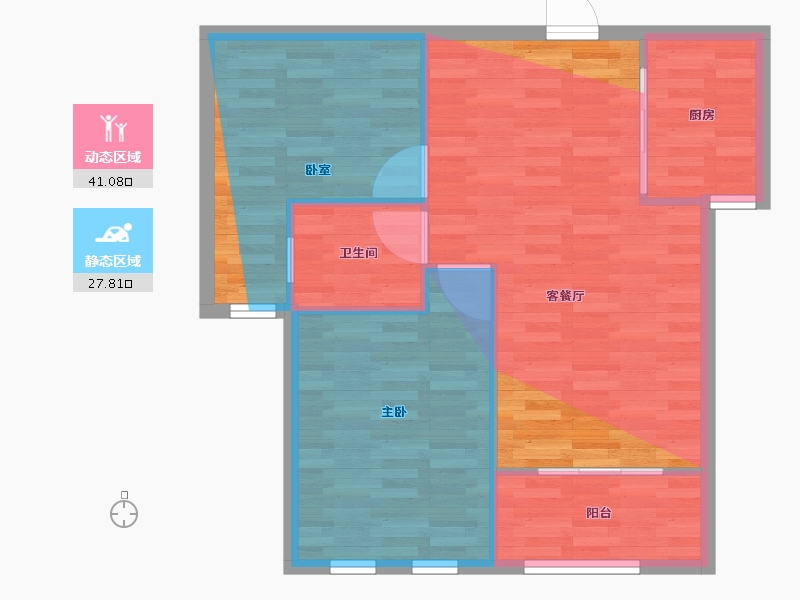 海南省-海口市-佳元江畔人家-70.36-户型库-动静分区