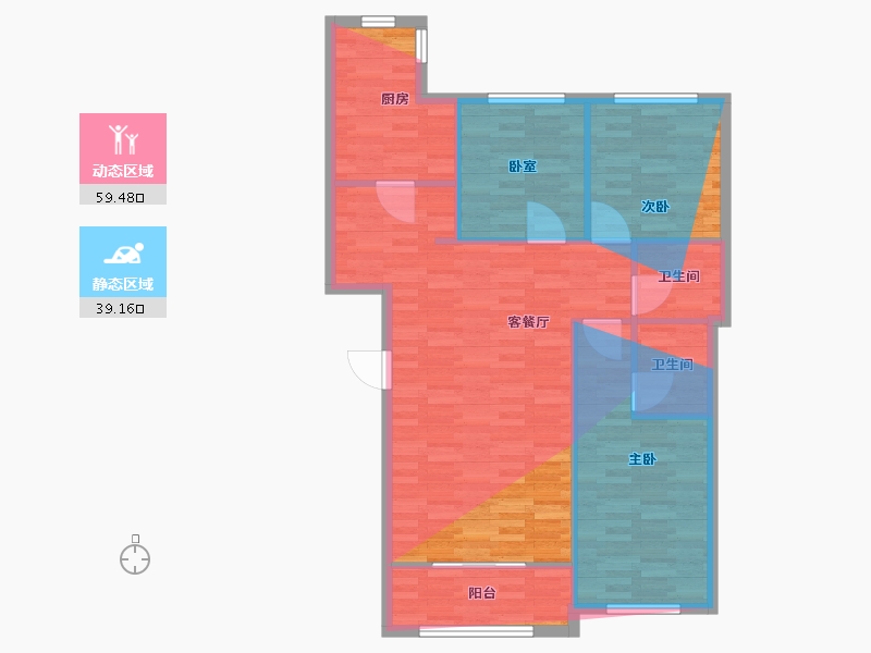 内蒙古自治区-包头市-东豪国际城-115.00-户型库-动静分区