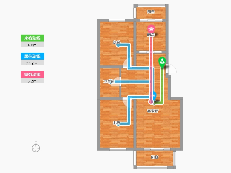 辽宁省-辽阳市-华城新视界-88.00-户型库-动静线