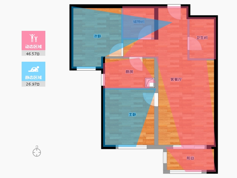 北京-北京市-福运佳园-76.00-户型库-动静分区