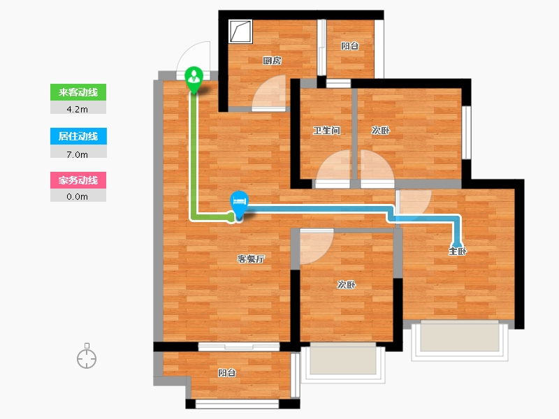 广西壮族自治区-柳州市-融创江南林语2期-65.73-户型库-动静线