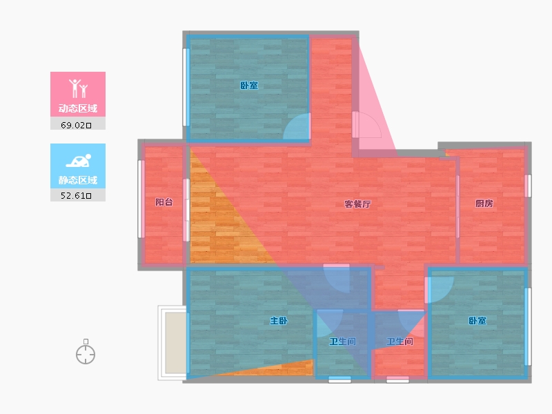 河南省-安阳市-嘉洲城悦府-107.93-户型库-动静分区