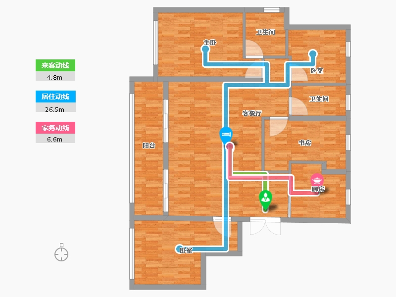 浙江省-杭州市-嘉悦新盛璟城-120.00-户型库-动静线