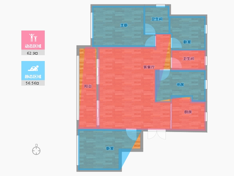 浙江省-杭州市-嘉悦新盛璟城-120.00-户型库-动静分区