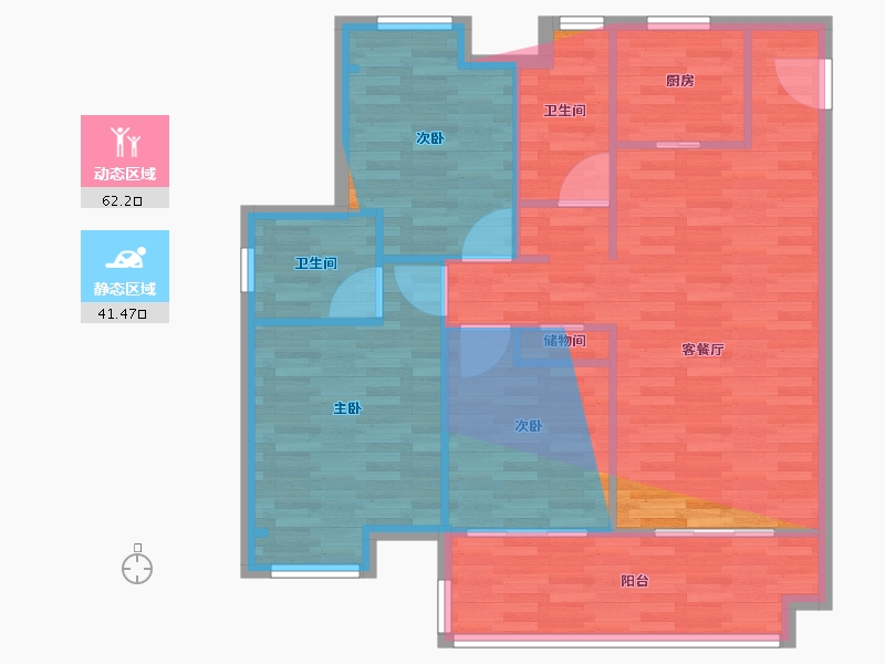 江苏省-苏州市-江南艺境秋苑-98.92-户型库-动静分区