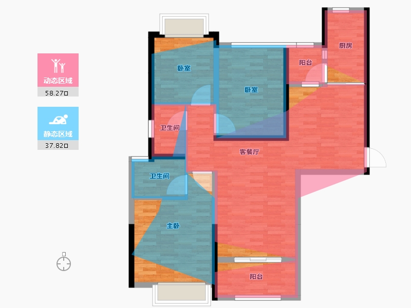 湖北省-宜昌市-恒大绿洲-108.00-户型库-动静分区