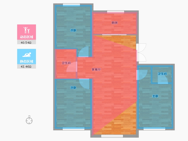 黑龙江省-绥化市-福泽华府-102.74-户型库-动静分区