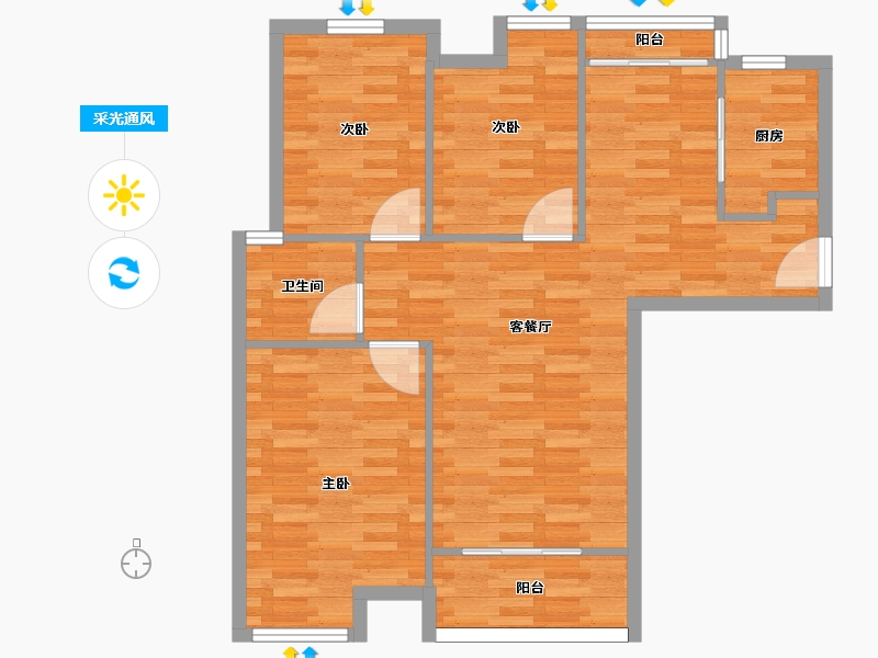 安徽省-合肥市-融创城融祥园-80.00-户型库-采光通风