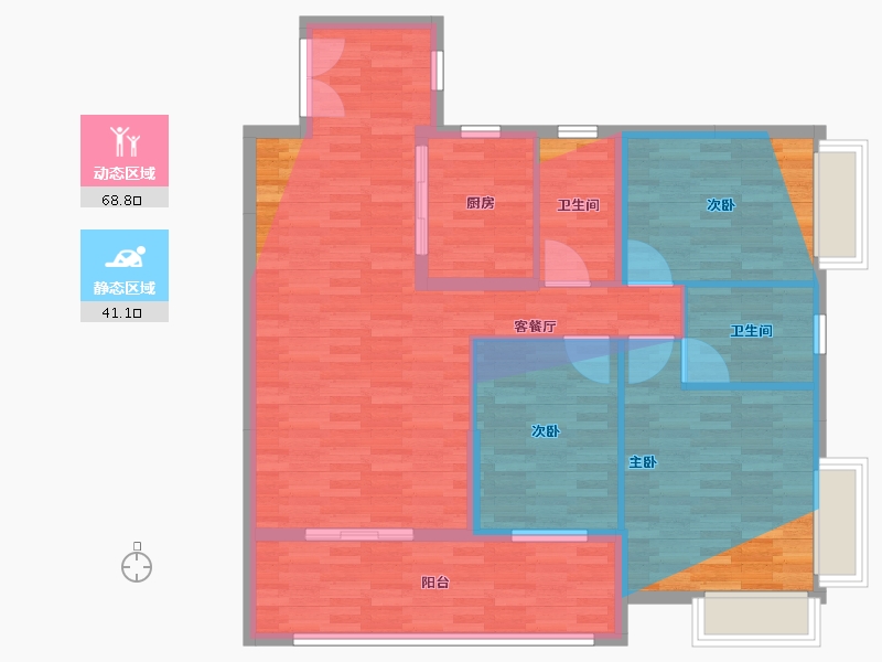 广西壮族自治区-百色市-德保东蒙小区-105.05-户型库-动静分区