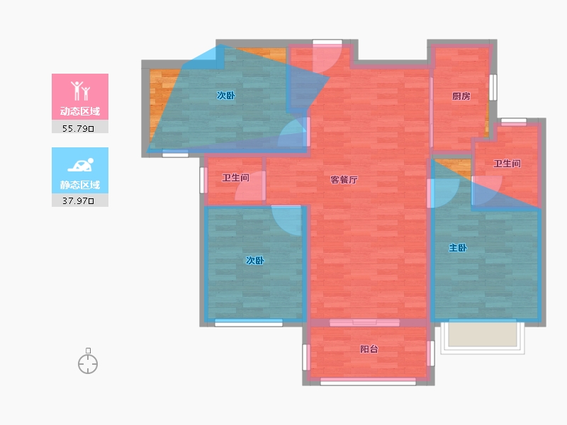 湖南省-株洲市-新华联广场-96.82-户型库-动静分区