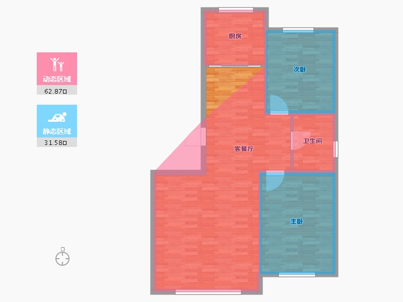 内蒙古自治区-包头市-华鹿紫竹花园-93.20-户型库-动静分区