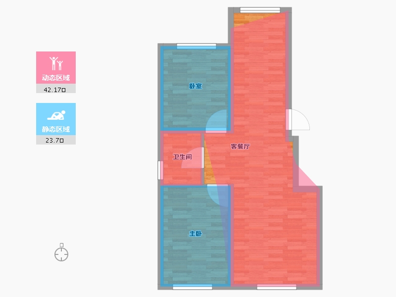 辽宁省-营口市-大石桥市万象府住宅小区-64.00-户型库-动静分区