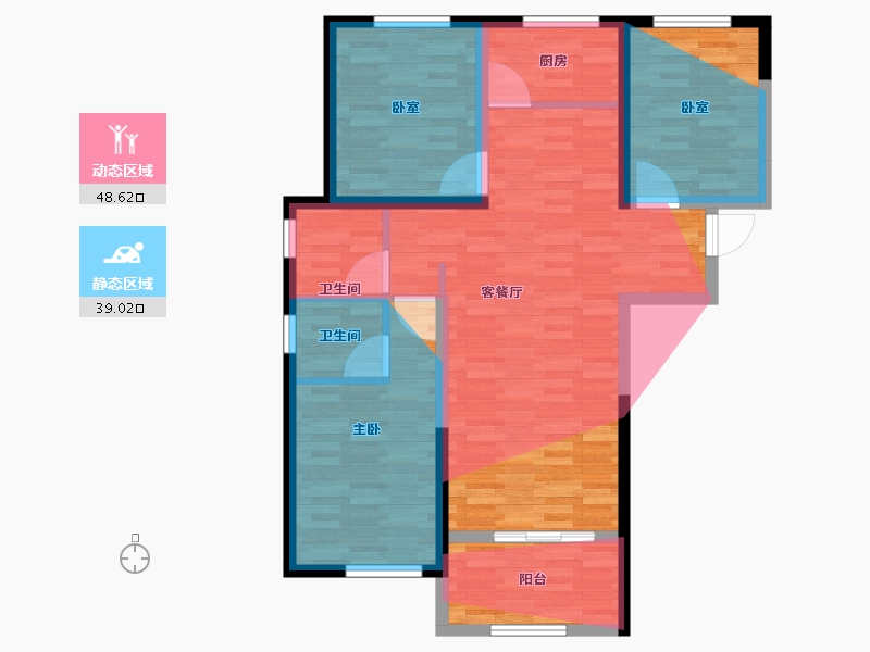 河北省-邢台市-现代城领秀-97.81-户型库-动静分区