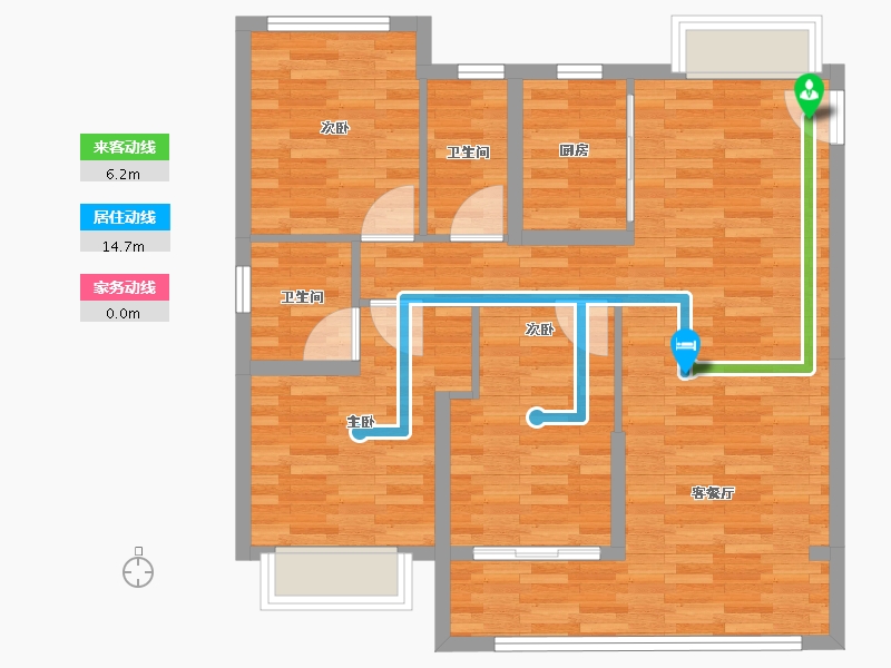 河北省-石家庄市-绿城桂语听澜-96.04-户型库-动静线