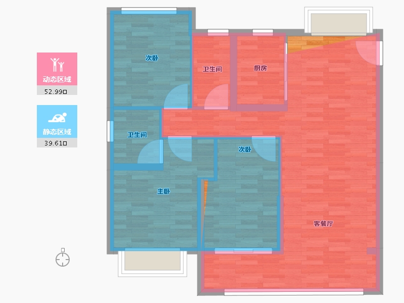 河北省-石家庄市-绿城桂语听澜-96.04-户型库-动静分区