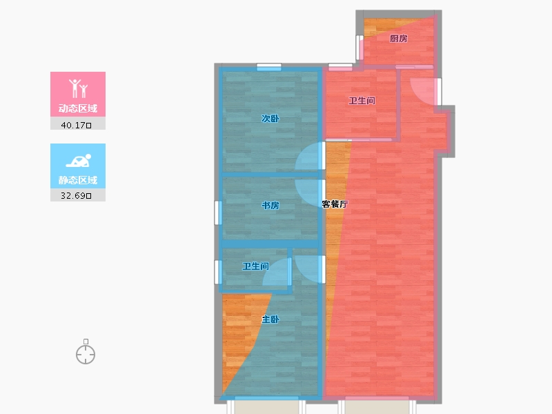 新疆维吾尔自治区-乌鲁木齐市-云谷书院-99.20-户型库-动静分区