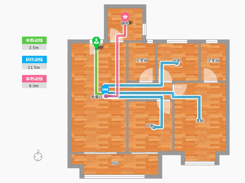 江苏省-南通市-龙游湖壹号-84.00-户型库-动静线