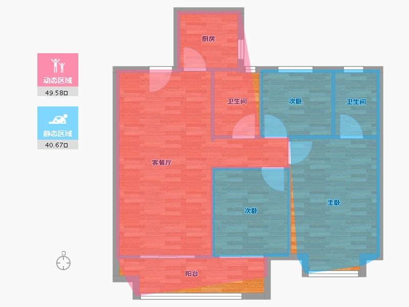 江苏省-南通市-龙游湖壹号-84.00-户型库-动静分区