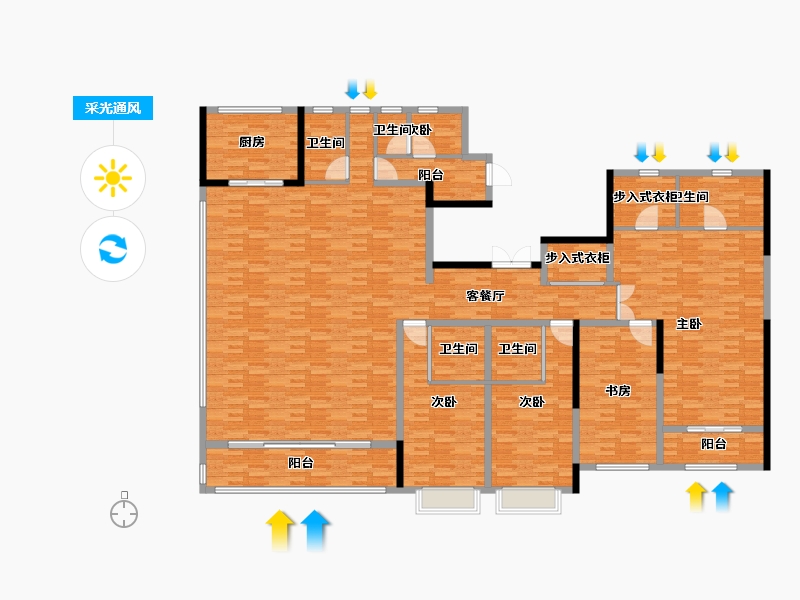 山西省-运城市-半岛公馆-252.26-户型库-采光通风