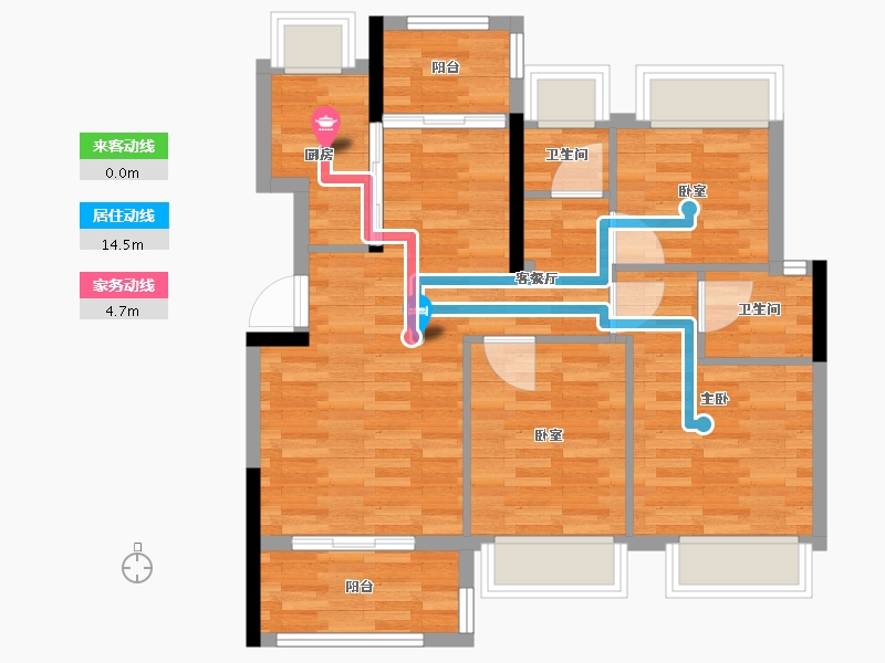 湖北省-荆州市-洪湖花园-72.30-户型库-动静线