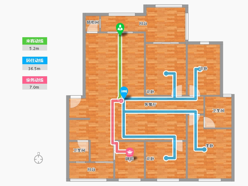 四川省-绵阳市-小岛社区-134.40-户型库-动静线