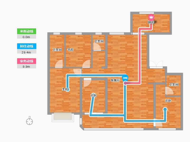 河北省-沧州市-天成观澜-158.40-户型库-动静线