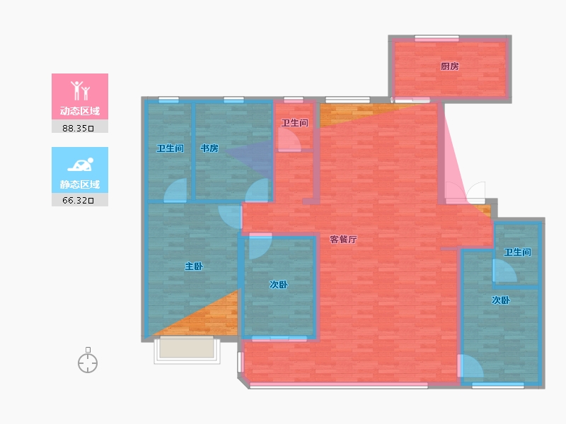 河北省-沧州市-天成观澜-158.40-户型库-动静分区