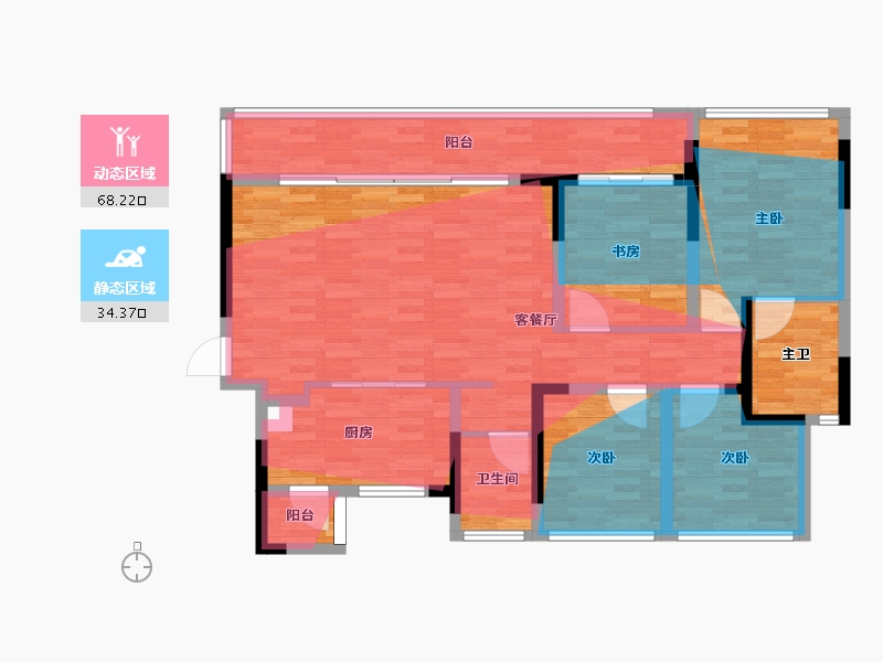 贵州省-贵阳市-盼盼金檀郡-111.49-户型库-动静分区