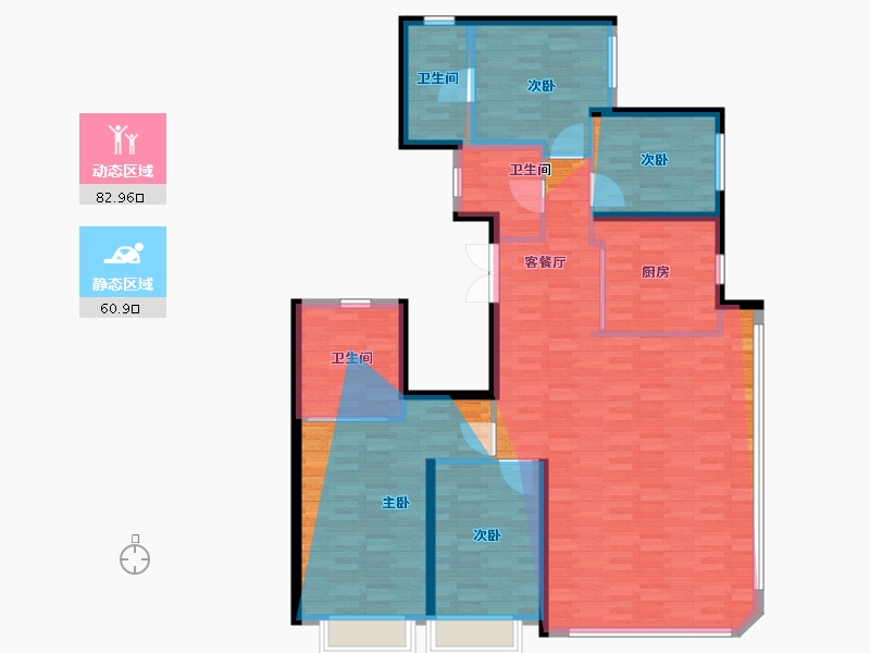 河南省-郑州市-美盛臻湾壹品-134.34-户型库-动静分区