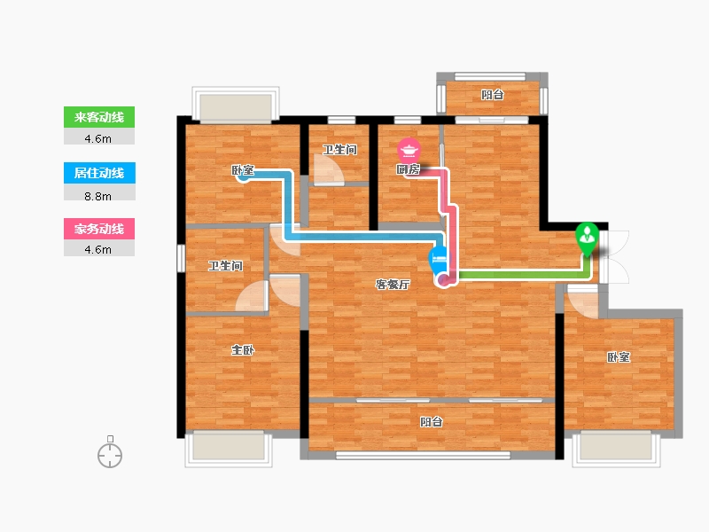 山东省-菏泽市-臻成名府二期-112.08-户型库-动静线