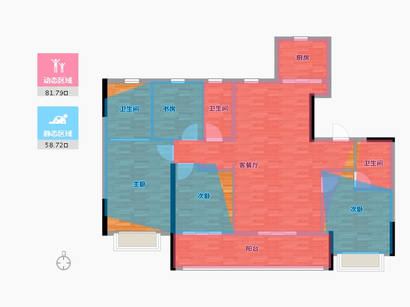 浙江省-绍兴市-龙盛虞懋府-134.40-户型库-动静分区