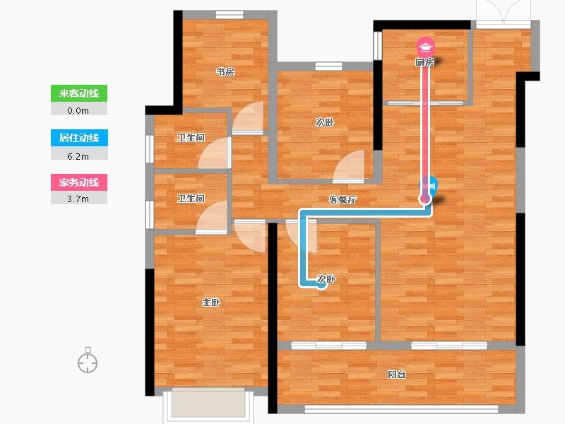 湖北省-十堰市-汉成世家-104.58-户型库-动静线