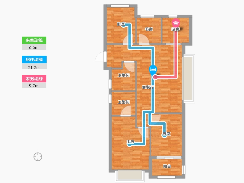 浙江省-杭州市-滨杭滨纷城-82.70-户型库-动静线