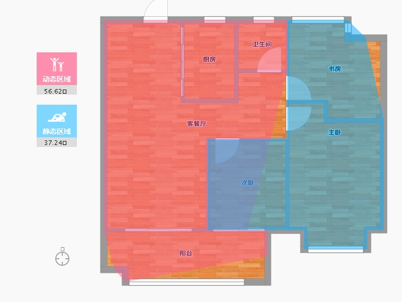 江西省-南昌市-锦尚雅苑-70.60-户型库-动静分区