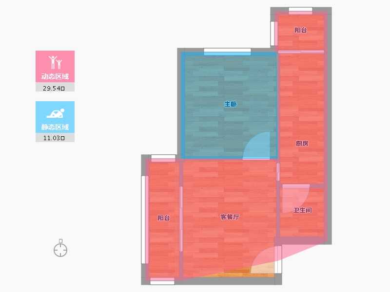 北京-北京市-八角南里小区-40.00-户型库-动静分区