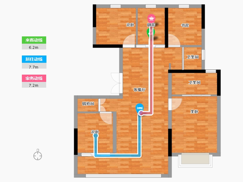 江苏省-徐州市-泽信云樾天著-108.00-户型库-动静线