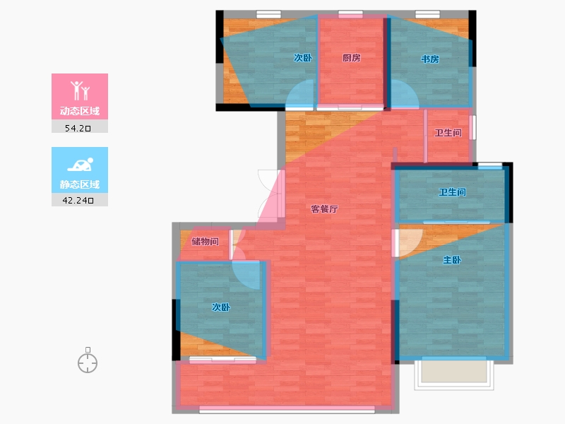 江苏省-徐州市-泽信云樾天著-108.00-户型库-动静分区