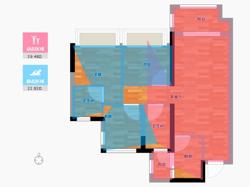 四川省-内江市-吾悦华府-68.80-户型库-动静分区