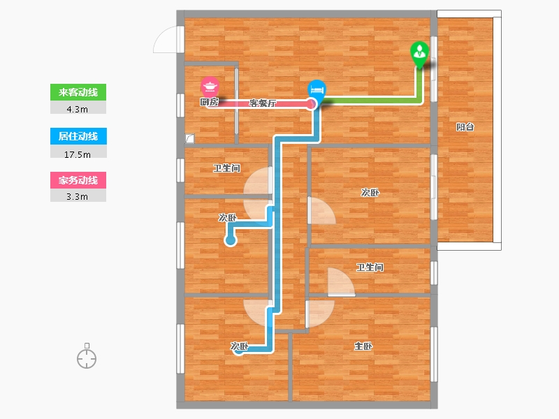 广西壮族自治区-河池市-江滨花园-123.00-户型库-动静线