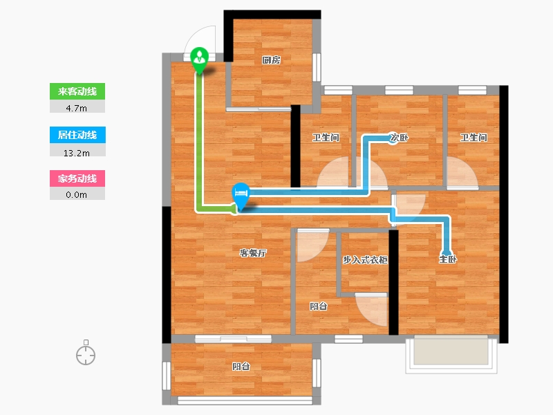 湖南省-长沙市-长沙北中心保利时代-79.20-户型库-动静线