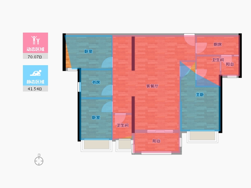 广东省-惠州市-珑璟嘉园-100.60-户型库-动静分区