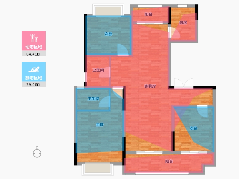 山东省-菏泽市-臻成名府二期-111.00-户型库-动静分区